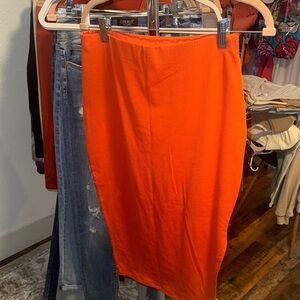 SHEIN Vibrant Orange Asymmetrical Skirt